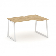Style Project Стол рабочий эргоном. SN-4T1.SPA-001(R) Тиквуд Светлый/Металл Белый/Заглушка Пластик Б