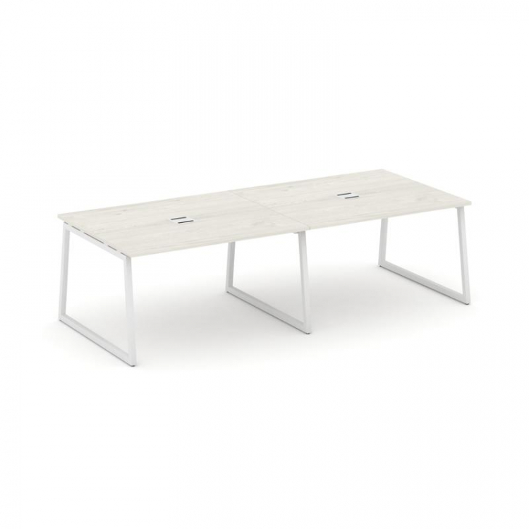 Style Project Стол переговорный SN-4T1.SPRG-042 Дуб Наварра/Металл Белый/Заглушка Металл Белый 2360*