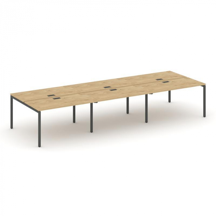 Style Project Рабочая станция 2-х сторон. SN-4P.DRS-084 Тиквуд Светлый/Металл Антрацит 4740*1632*750