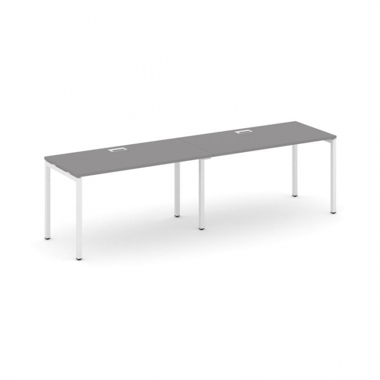 Стайл Проджект Рабочая станция односторонняя SN-4P.ORS-024 Серый Пепел/Металл Белый 3160*800*750