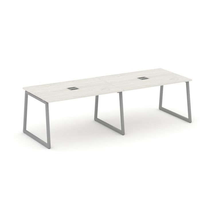 Style Project Стол переговорный SN-4T1.SPRG-014 Дуб Наварра/Металл Серый/Заглушка Металл Серый 3160*