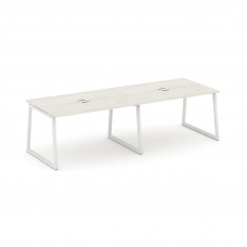 Style Project Стол переговорный SN-4T1.SPRG-013 Дуб Наварра/Металл Белый/Заглушка Металл Белый 2760*