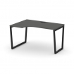 Style Project Стол рабочий эргоном. SN-4T2.SPA-022(L) Антрацит/Металл Черный/Заглушка Пластик Черный