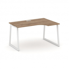 Style Project Стол рабочий эргоном. SN-4T1.SPA-021(R) Дуб Табак/Металл Белый/Заглушка Пластик Белый