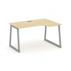Style Project Стол рабочий эргоном. SN-4T1.SPA-021(R) Акация Лорка/Металл Серый/Заглушка Пластик Сер