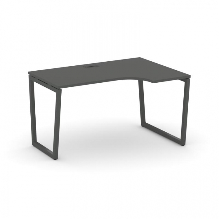 Style Project Стол рабочий эргоном. SN-4T2.SPA-011(R) Антрацит/Металл Антрацит/Черный Пластик 1380*7
