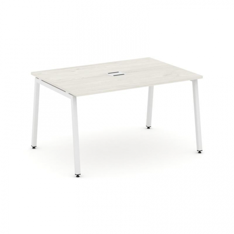 Style Project Стол переговорный SN-4A.SPRG-004 Дуб Наварра/Металл Белый 1580*980*750