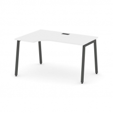 Style Project Стол рабочий эргоном. SN-4A.SPA-011(L) Белый/Металл Антрацит 1380*700/980*750