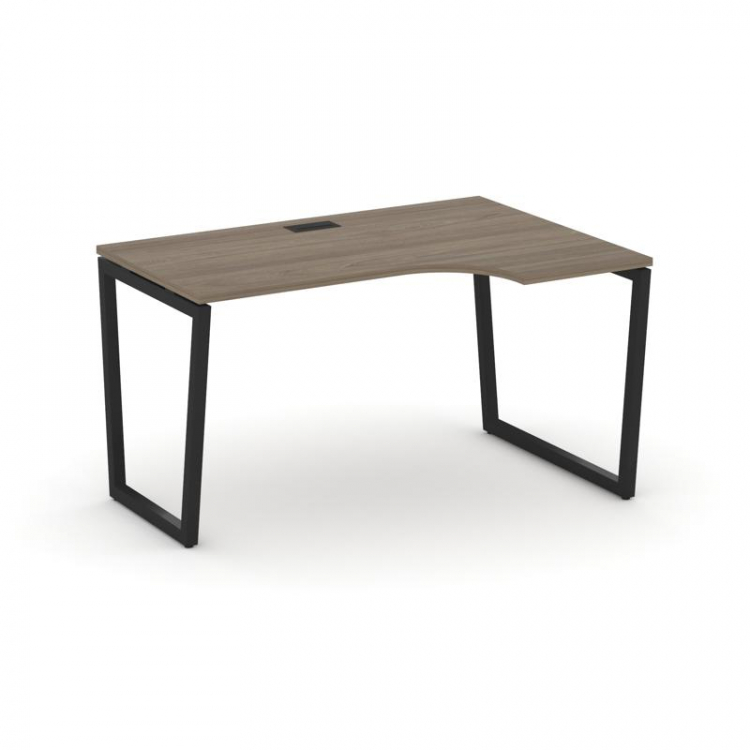 Style Project Стол рабочий эргоном. SN-4T2.SPA-021(R) Вяз Благородный/Металл Черный/Заглушка Пластик