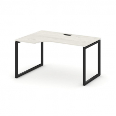 Style Project Стол рабочий эргоном. SN-4O.SPA-021(L) Дуб Наварра/Металл Черный 1380*800/980*750