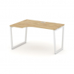 Style Project Стол рабочий эргоном. SN-4T2.SPA-002(L) Тиквуд Светлый/Металл Белый/Заглушка Пластик Б