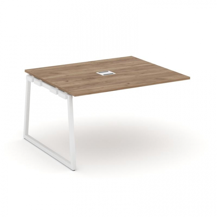 Style Project Проходной наб. элем. перег. стола SN-4T1.NSPRG-033 Дуб Табак/Металл Белый/Заглушка Мет