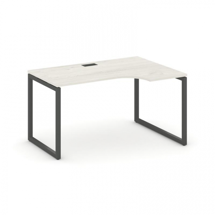 Style Project Стол рабочий эргоном. SN-4O.SPA-002(R) Дуб Наварра/Металл Антрацит 1580*600/980*750
