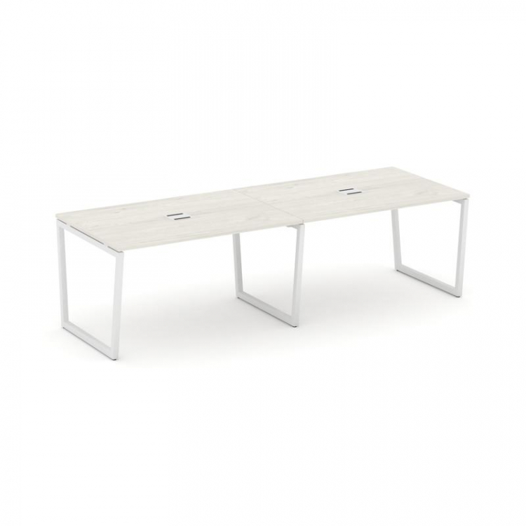 Style Project Стол переговорный SN-4T2.SPRG-013 Дуб Наварра/Металл Белый/Заглушка Металл Белый 2760*