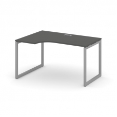 Style Project Стол рабочий эргоном. SN-4O.SPA-022(L) Антрацит/Металл Серый 1580*800/980*750
