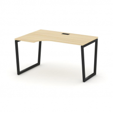 Style Project Стол рабочий эргоном. SN-4T2.SPA-021(L) Акация Лорка/Металл Черный/Заглушка Пластик Че