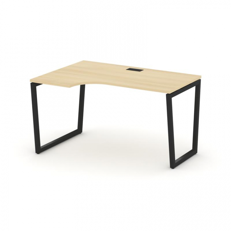 Style Project Стол рабочий эргоном. SN-4T2.SPA-021(L) Акация Лорка/Металл Черный/Заглушка Пластик Че