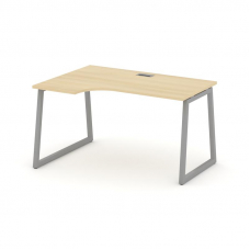 Style Project Стол рабочий эргоном. SN-4T1.SPA-002(L) Акация Лорка/Металл Серый/Заглушка Пластик Сер