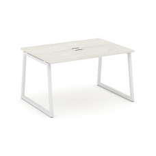 Style Project Стол переговорный SN-4T1.SPRG-003 Дуб Наварра/Металл Белый/Заглушка Металл Белый 1380*