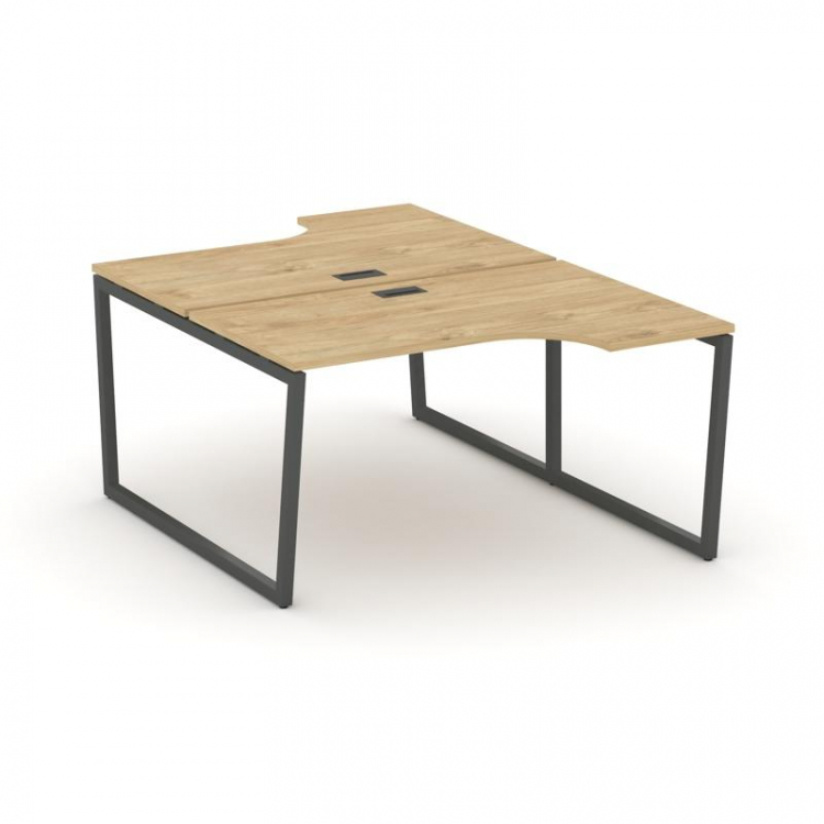 Style Project Рабочая станция эргоном. SN-4T2.DRPA-021 Тиквуд Светлый/Металл Антрацит/Заглушка Пласт