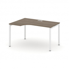 Style Project Стол рабочий эргоном. SN-4P.SPA-001(L) Вяз Благородный/Металл Белый 1380*600/980*750