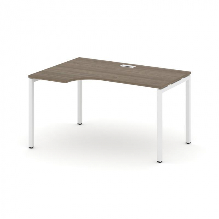 Style Project Стол рабочий эргоном. SN-4P.SPA-011(L) Вяз Благородный/Металл Белый 1380*700/980*750