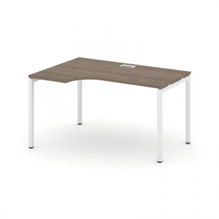 Style Project Стол рабочий эргоном. SN-4P.SPA-001(L) Вяз Благородный/Металл Белый 1380*600/980*750