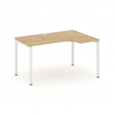 Style Project Стол рабочий эргоном. SN-4P.SPA-012(R) Тиквуд Светлый/Металл Белый 1580*700/980*750