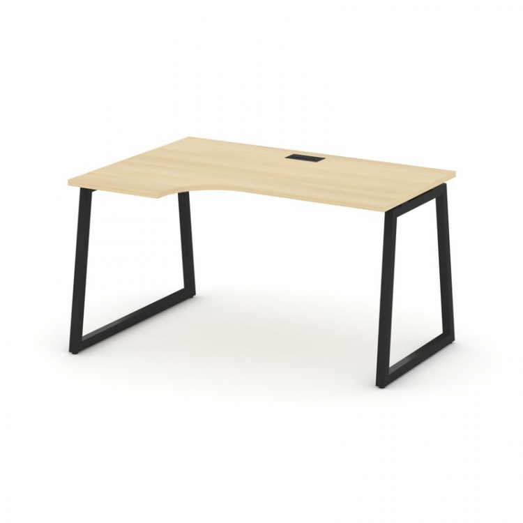 Style Project Стол рабочий эргоном. SN-4T1.SPA-012(L) Акация Лорка/Металл Черный/Заглушка Пластик Че