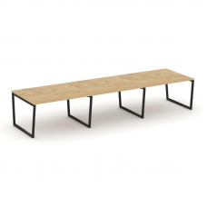 Style Project Стол переговорный SN-4T2.SPRG-053.3 Тиквуд Светлый/Металл Черный 4410*1180*750