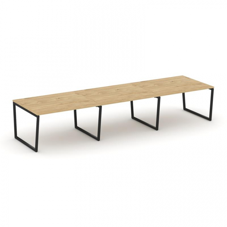 Style Project Стол переговорный SN-4T2.SPRG-053.3 Тиквуд Светлый/Металл Черный 4410*1180*750