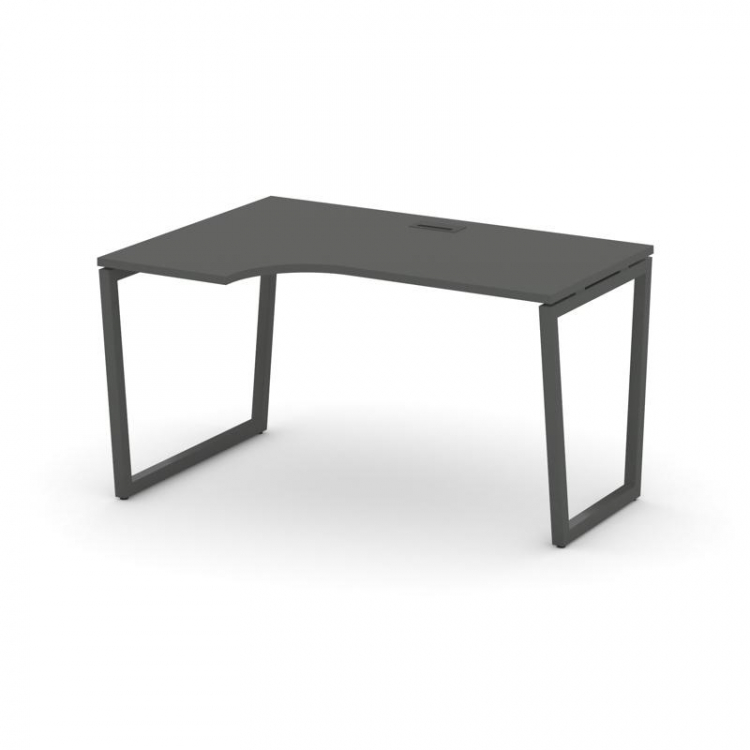 Style Project Стол рабочий эргоном. SN-4T2.SPA-022(L) Антрацит/Металл Антрацит/Черный Пластик 1580*8