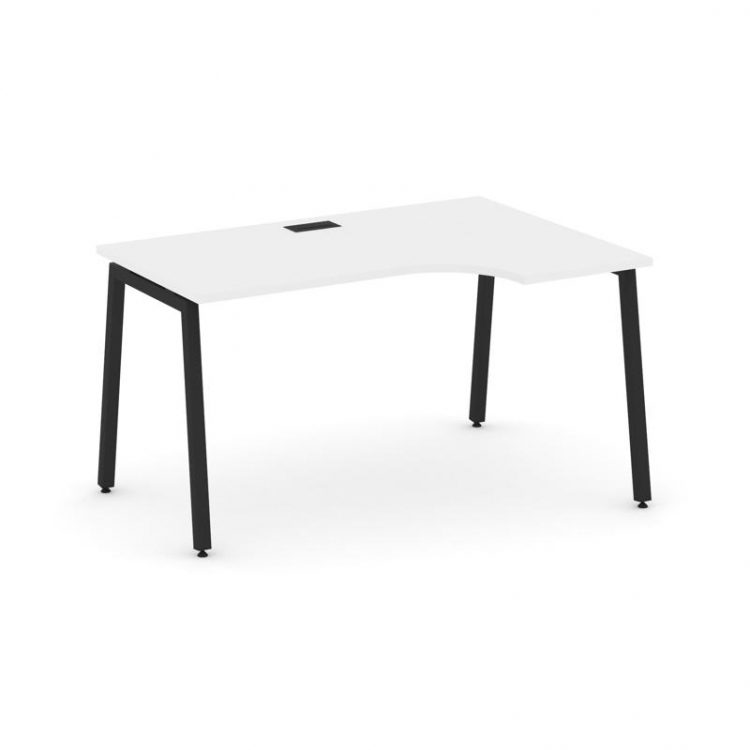 Style Project Стол рабочий эргоном. SN-4A.SPA-011(R) Белый/Металл Черный 1380*700/980*750