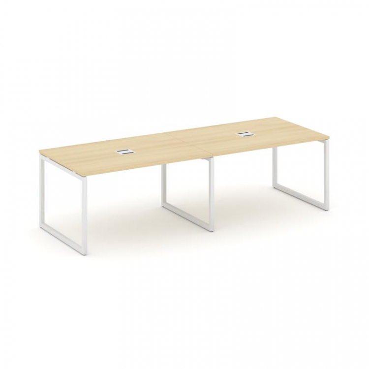 Style Project Стол переговорный SN-4O.SPRG-014 Акация Лорка/Металл Белый 3160*980*750