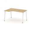 Style Project Стол рабочий эргоном. SN-4A.SPA-002(L) Тиквуд Светлый/Металл Белый 1580*600/980*750