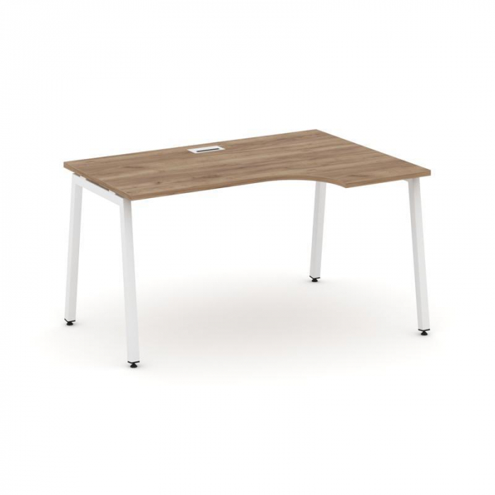 Style Project Стол рабочий эргоном. SN-4A.SPA-021(R) Дуб Табак/Металл Белый 1380*800/980*750