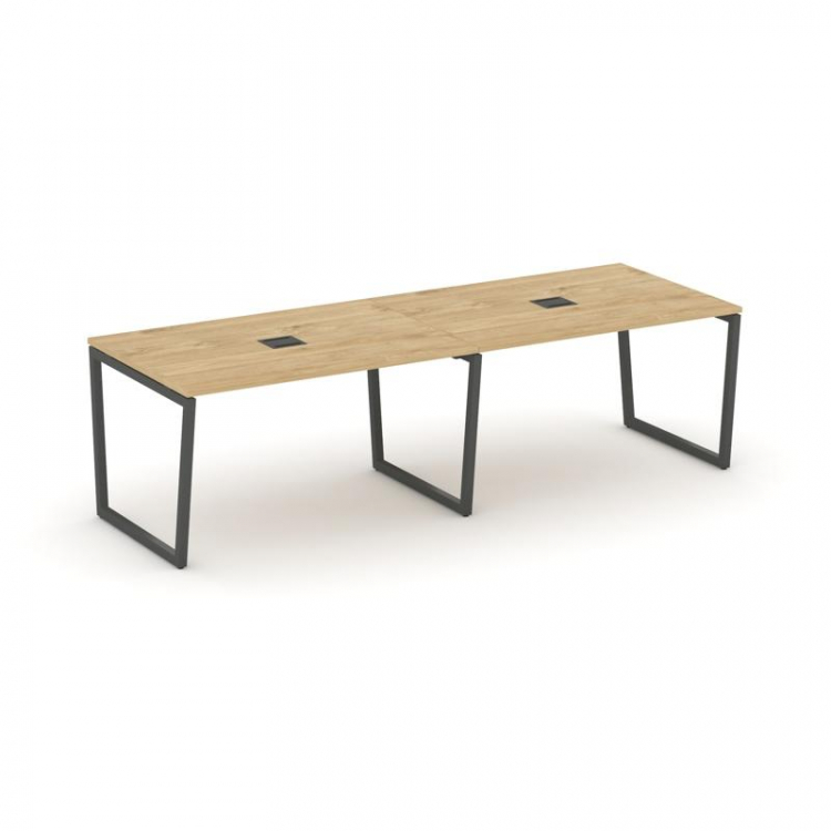 Style Project Стол переговорный SN-4T2.SPRG-011 Тиквуд Светлый/Металл Антрацит/Заглушка Металл Антра