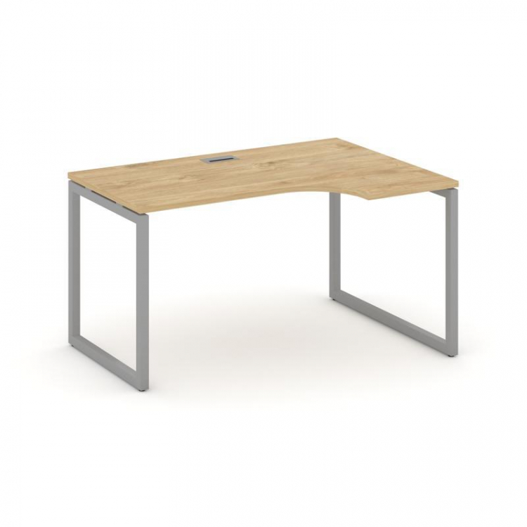 Style Project Стол рабочий эргоном. SN-4O.SPA-002(R) Тиквуд Светлый/Металл Серый 1580*600/980*750