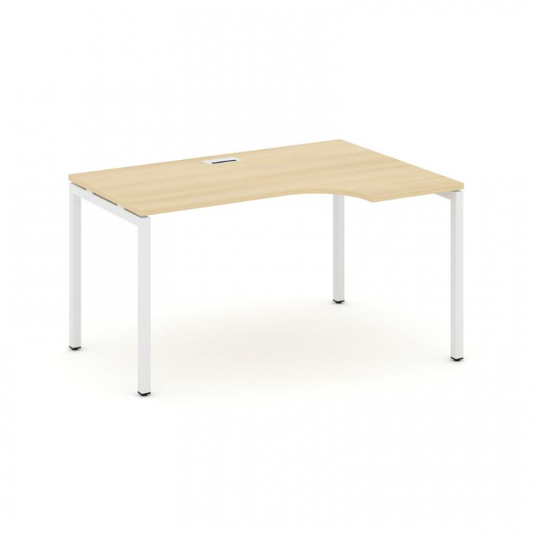 Style Project Стол рабочий эргоном. SN-4P.SPA-001(R) Акация Лорка/Металл Белый 1380*600/980*750