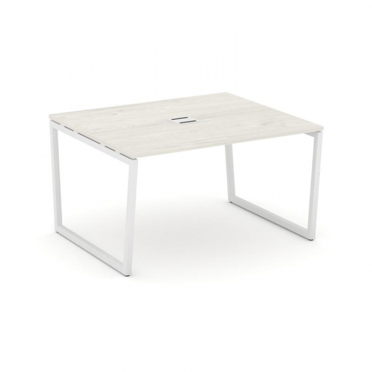 Style Project Стол переговорный SN-4T2.SPRG-032 Дуб Наварра/Металл Белый/Заглушка Металл Белый 1180*