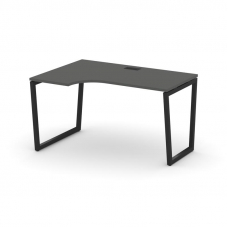 Style Project Стол рабочий эргоном. SN-4T2.SPA-021(L) Антрацит/Металл Черный/Заглушка Пластик Черный