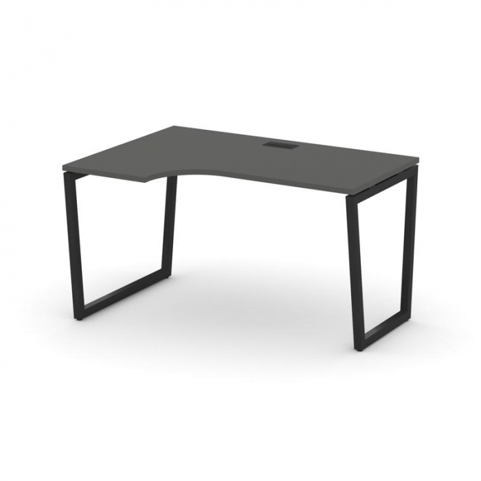 Стайл Проджект Стол рабочий эргоном. SN-4T2.SPA-021(L) Антрацит/Металл Черный/Заглушка Пластик Черны