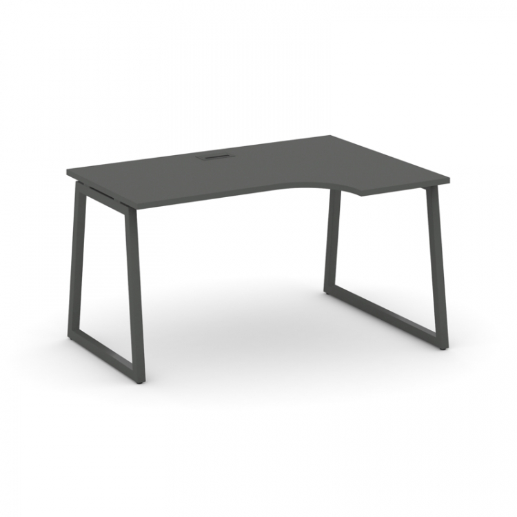 Style Project Стол рабочий эргоном. SN-4T1.SPA-001(R) Антрацит/Металл Антрацит/Заглушка Пластик Черн