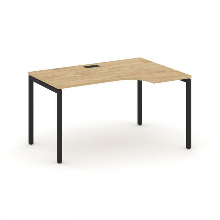 Style Project Стол рабочий эргоном. SN-4P.SPA-021(R) Тиквуд Светлый/Металл Черный 1380*800/980*750