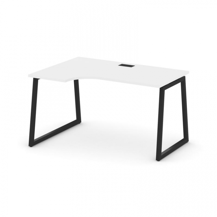 Style Project Стол рабочий эргоном. SN-4T1.SPA-022(L) Белый/Металл Черный/Заглушка Пластик Черный 15