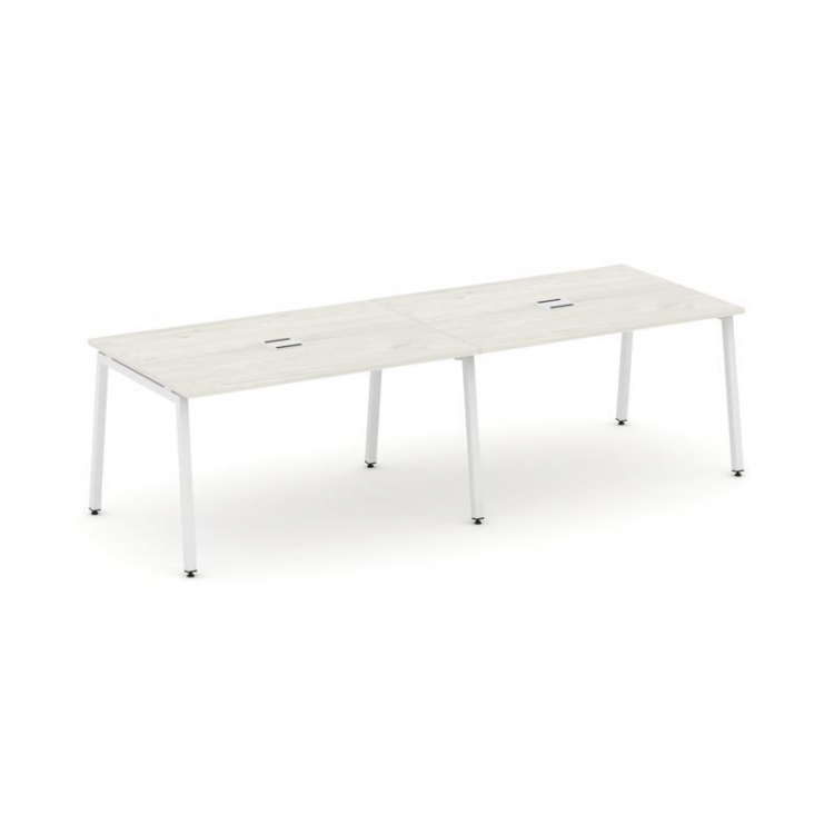 Style Project Стол переговорный SN-4A.SPRG-011 Дуб Наварра/Металл Белый 1960*980*750