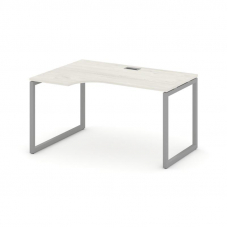 Style Project Стол рабочий эргоном. SN-4O.SPA-022(L) Дуб Наварра/Металл Серый 1580*800/980*750
