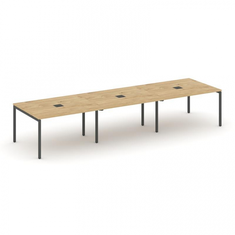 Style Project Стол переговорный SN-4P.SPRG-052 Тиквуд Светлый/Металл Антрацит 3540*1180*750