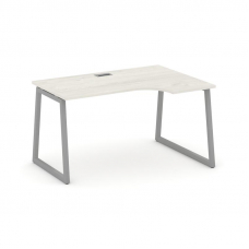 Style Project Стол рабочий эргоном. SN-4T1.SPA-022(R) Дуб Наварра/Металл Серый/Заглушка Пластик Сере