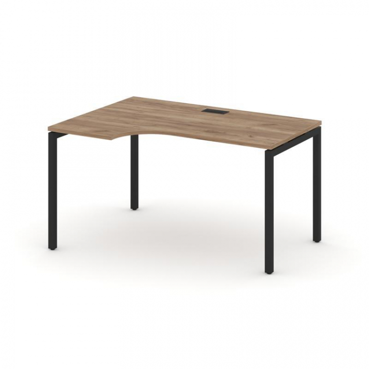 Style Project Стол рабочий эргоном. SN-4P.SPA-021(L) Дуб Табак/Металл Черный 1380*800/980*750